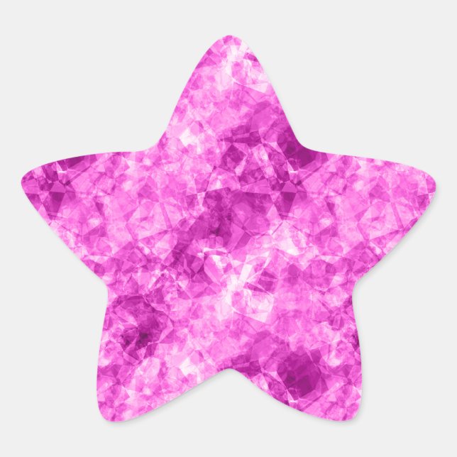 Pegatina En Forma De Estrella Textura cruzada rosa (Anverso)
