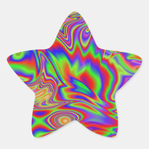 Pegatina En Forma De Estrella Textura de arco iris líquido