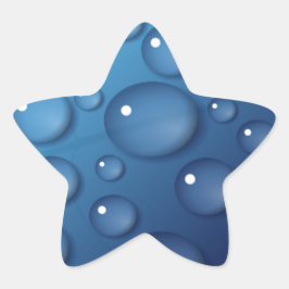 Pegatina En Forma De Estrella Textura de caída de agua azul