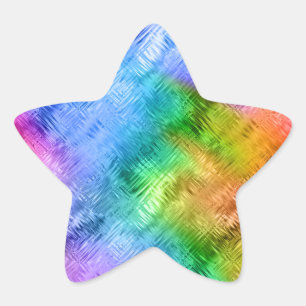 Pegatina En Forma De Estrella Textura de vidrio azul de Topaz mística