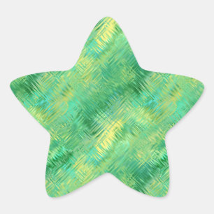 Pegatina En Forma De Estrella Textura de vidrio verde esmeralda