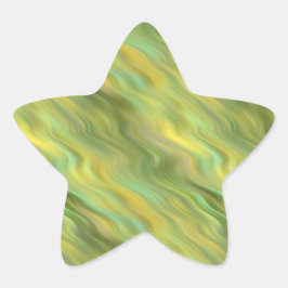 Pegatina En Forma De Estrella Textura ondulada amarillo giratoria