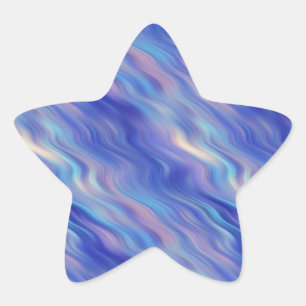Pegatina En Forma De Estrella Textura ondulada azul de la gloria de la mañana