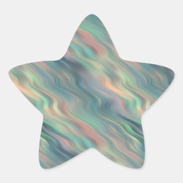 Pegatina En Forma De Estrella Textura ondulada azul Iris (Anverso)