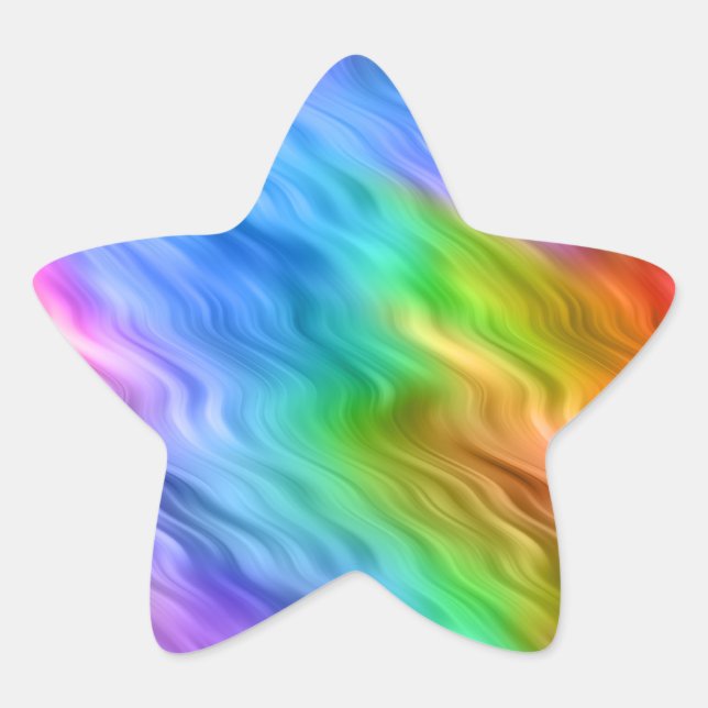 Pegatina En Forma De Estrella Textura ondulada azul Pansy (Anverso)