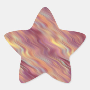 Pegatina En Forma De Estrella Textura ondulada de plumeria exótica