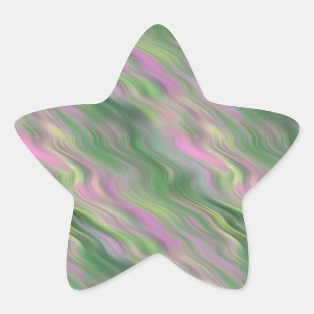 Pegatina En Forma De Estrella Textura ondulada de tulipán rosado (Anverso)