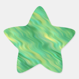 Pegatina En Forma De Estrella Textura ondulada verde pino