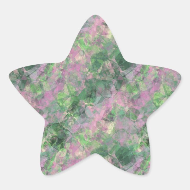 Pegatina En Forma De Estrella Textura verde de primavera arrugada (Anverso)