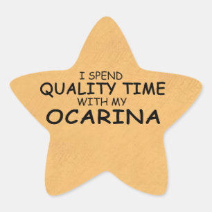 Pegatina En Forma De Estrella Tiempo de calidad Ocarina Star Pegatina