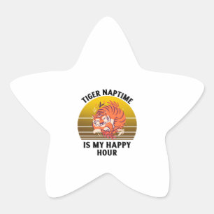 Pegatina En Forma De Estrella Tiger naptime is my happy hour