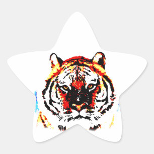 Pegatina En Forma De Estrella Tigre salvaje