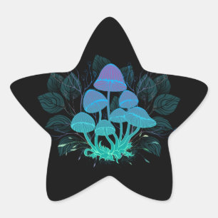 Pegatina En Forma De Estrella Toadstools en Bushes
