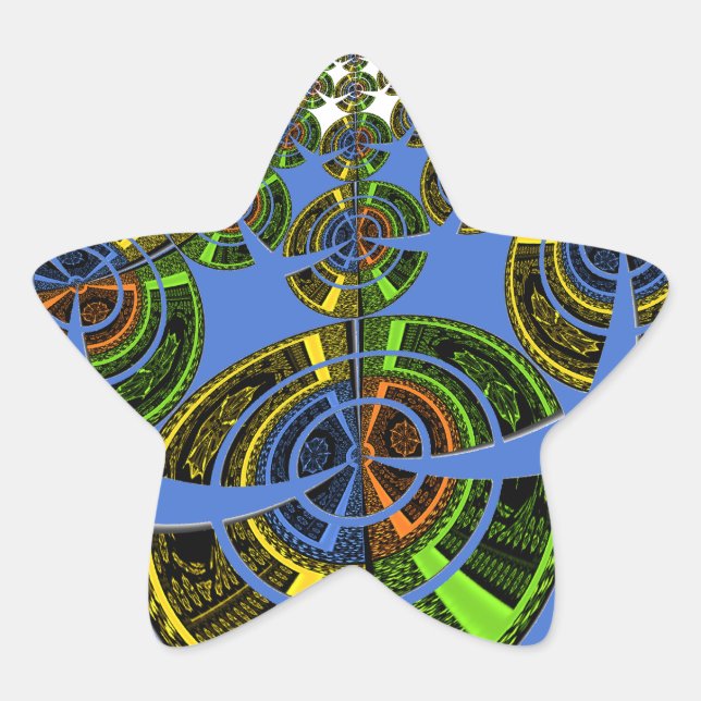 Pegatina En Forma De Estrella Tradición azul (Anverso)