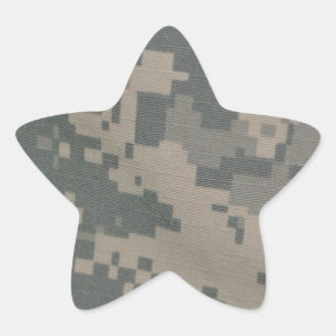 Pegatina En Forma De Estrella Tropas de Camuflaje de Patrón Acu Arte Digital Paz