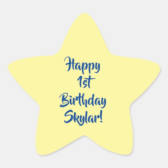 Pegatina En Forma De Estrella Twinkle Little Star Cute Primer Fiesta Tema (Anverso)