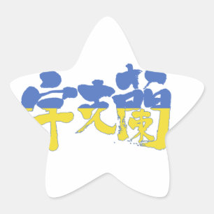 Pegatina En Forma De Estrella Ucrania [kanji]