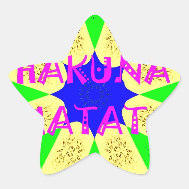 Pegatina En Forma De Estrella Último Hakuna Matata Hermoso Colo de Diseño Increí (Anverso)