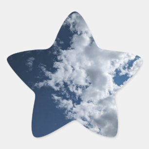 Pegatina En Forma De Estrella Un lado de nubes
