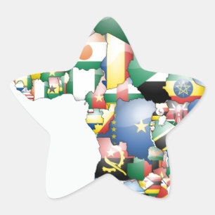 Pegatina En Forma De Estrella Unidad en la diversidad: colección de banderas de