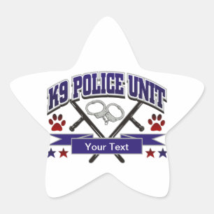Pegatina En Forma De Estrella Unidad policial personalizada K9