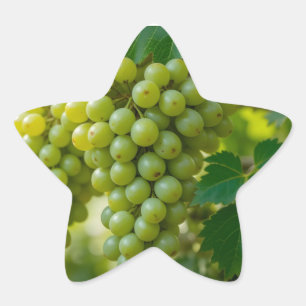 Pegatina En Forma De Estrella Uva Verde Fresca