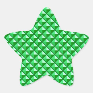 Pegatina En Forma De Estrella Verde esmeralda, aspecto de esmalte, cuadrícula de