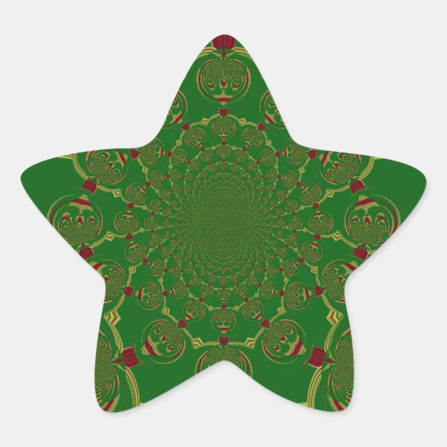 Pegatina En Forma De Estrella Verde vintage (Anverso)