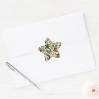 Pegatina En Forma De Estrella Verdor Botánico Navideño