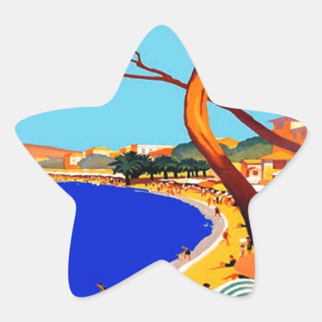 Pegatina En Forma De Estrella Viaje francés en la Costa Azul (Anverso)