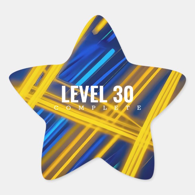 Pegatina En Forma De Estrella Vibrant Neon Abstract Chaotic Synthwave Light (Anverso)