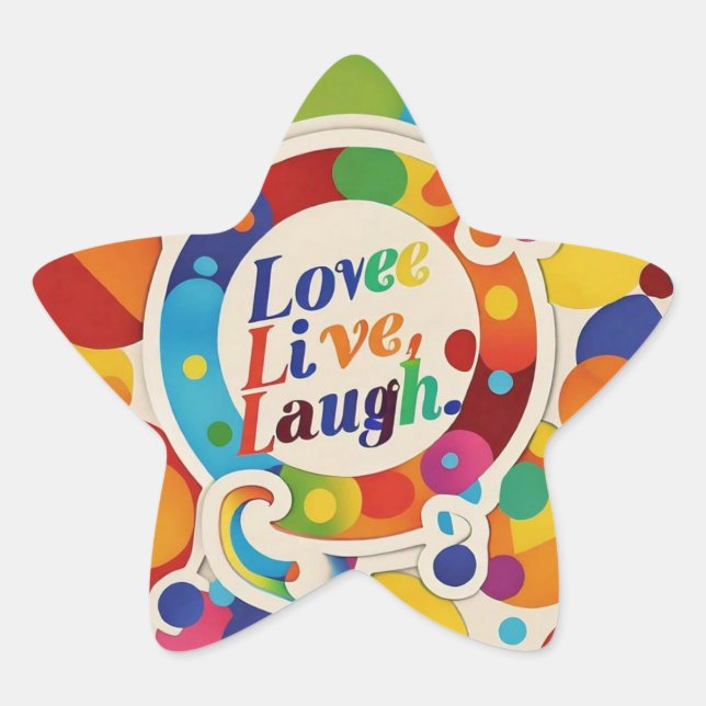 Pegatina En Forma De Estrella "Vida en vivo con propósito" (Anverso)