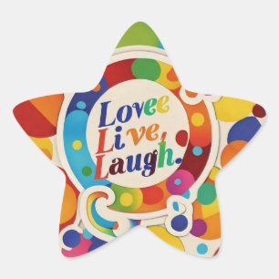 Pegatina En Forma De Estrella "Vida en vivo con propósito"