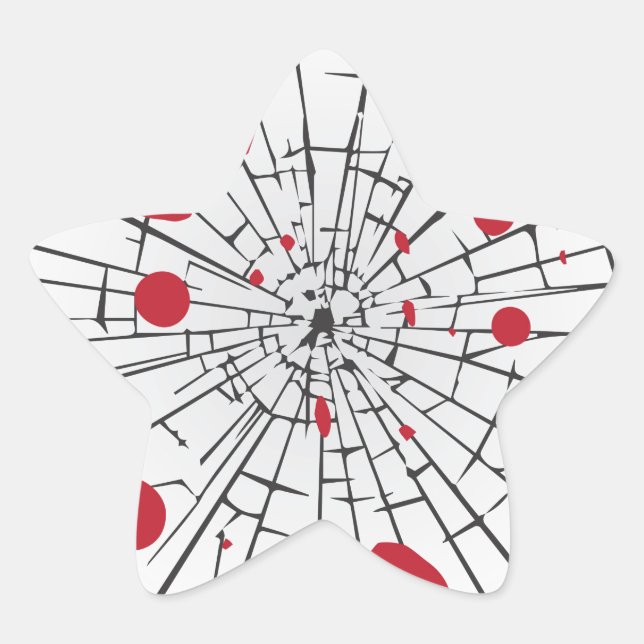 Pegatina En Forma De Estrella vidrio destrozado de halloween (Anverso)