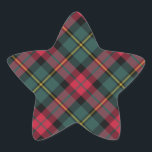 Pegatina En Forma De Estrella Vintage Christmas Plaid<br><div class="desc">Pegatinas en forma de estrella con un patrón vintage de enrejado de Navidad de los años 50 en verde y rojo del bosque,  con acentos negros y amarillos brillantes.</div>