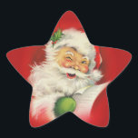 Pegatina En Forma De Estrella Vintage Christmas Santa Claus<br><div class="desc">Vintage Navidad ilustracion Santa Claus. Por favor visite mi tienda para más productos con diseños de tarjetas de felicitación de alta calidad! --></div>