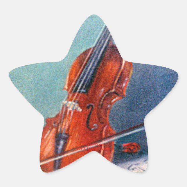 Pegatina En Forma De Estrella Violín/Violin (Anverso)