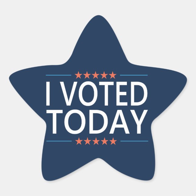 Pegatina En Forma De Estrella Voté Hoy (Anverso)