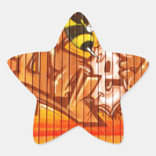 Pegatina En Forma De Estrella Wasp Graffiti Wall