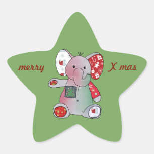 Pegatina En Forma De Estrella Weihnachtselefant