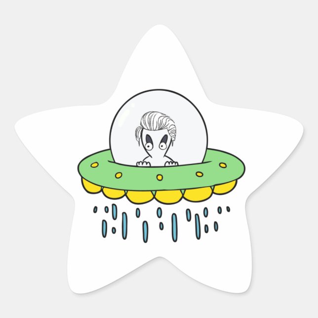 Pegatina En Forma De Estrella Weird Alien UFO (Anverso)