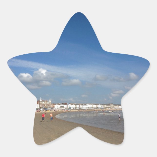 Pegatina En Forma De Estrella Weymouth Beach (Anverso)