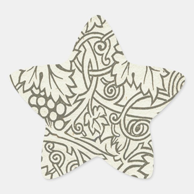 Pegatina En Forma De Estrella William Morris Grapevine Sage Wallpaper (Anverso)
