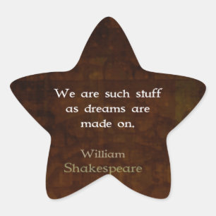 Pegatina En Forma De Estrella William Shakespeare Inspirador Dream Cita