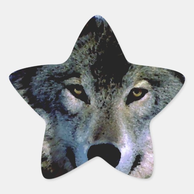 Pegatina En Forma De Estrella Wolf (Anverso)