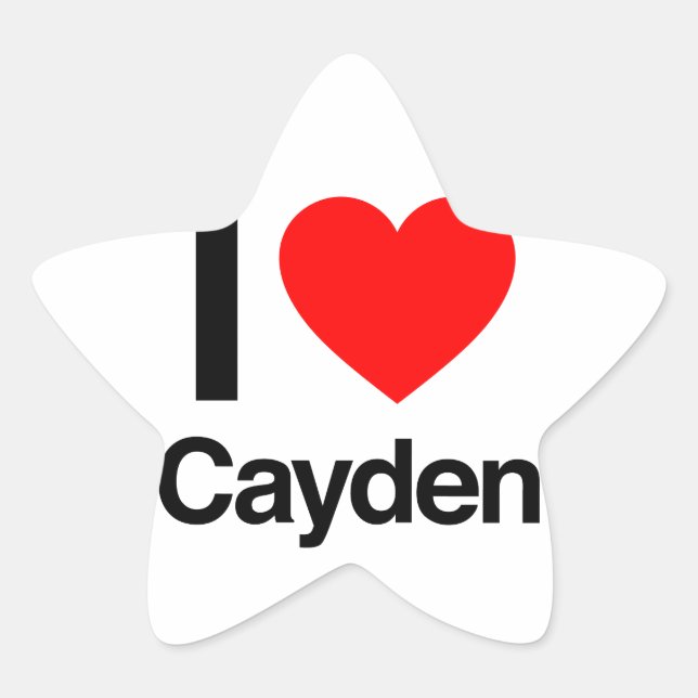 Pegatina En Forma De Estrella yo amo a cayden (Anverso)