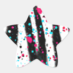 Pegatina En Forma De Estrella Zebra