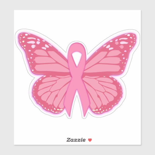 Pegatina En La Mariposa Rosa (Hoja)