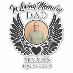 Pegatina En la memoria amorosa papá Personalizado calcomaní