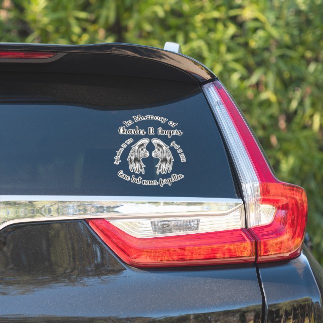 Pegatina En memoria de (Lado del coche)